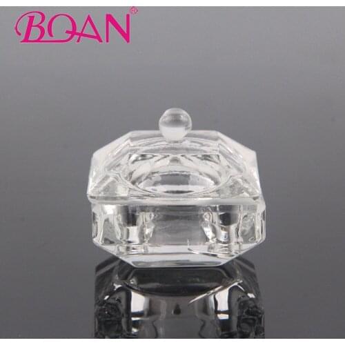 Square Clear Crystal Glass Dappen Dish Bowl Cup With Lid Nail Art Tools Acrylic Liquid Glitter Powder Mini Bowl Cups