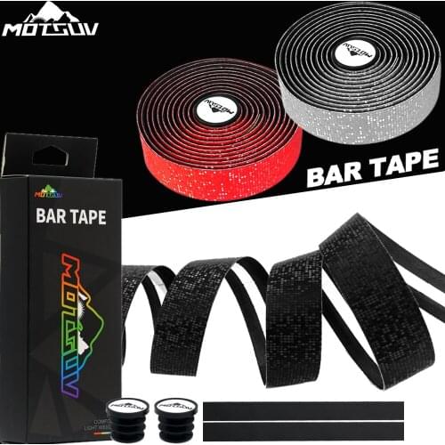 MOTSUV Bicycle Handlebar Tape Velvet PU Elastic Anti-slip Road bike Bars Grips Tape Bicycle Reflective Handlebar Tape protection