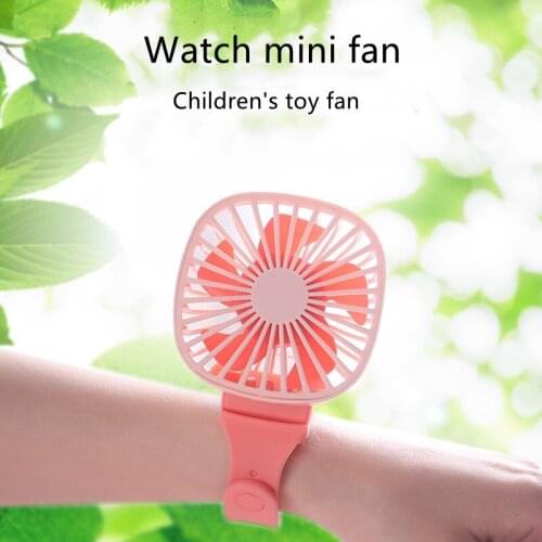Mini USB Watch Small Fans Portable Silent Charging Fan Handheld Toy Fan Children Wrist Silicone Gift