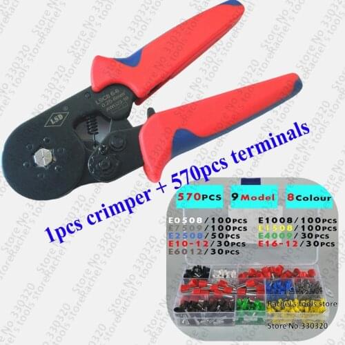 Crimping tool sets with 1PCS hand crimping pliers for wire end sleeves and 570PCS Cable ferrules insulated terminals