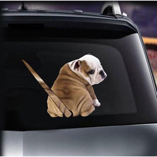 Bulldog Rear Window Wiper Decoration Stickers Cute Funny Creative Car Body Decoration Stickers Bring a Happy Mood to Passersby