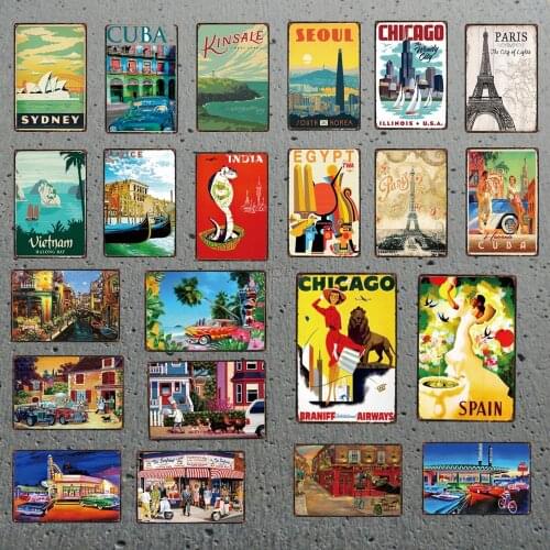 Worldwide Landscape/Beer Metal Tin Sign Plaque Vintage Metal Plate For Wall Poster Bar Pub Club Shop Art Home Decor