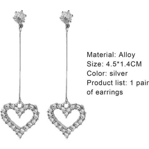 Stud Earrings Heart-shaped All Matching Alloy Fancy Stud Pendant for Valentines Day Earrings