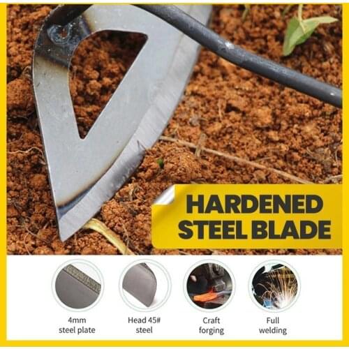All steel hardened hollow durable hoe hand weeding rake planting vegetable farm garden agriculture easy-to-hand weeding tool