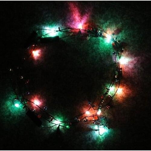 Festival Led Necklace Necklaces Flashing Beaded Light Toys Christmas gift flashing necklace christmas santa F20172744