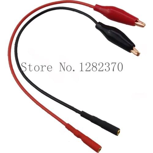 [SA] TLA22430 copper alligator clip trumpet turn 2mm elastic silicone test lead jack 18AWG wire 20MM red+black --10pair/lot