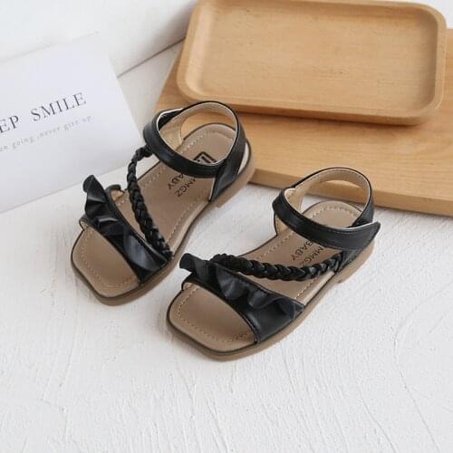 Girls Sandals 2021 Summer New Fashion Soft Sole Beach Shoes Casual Western Princess Shoes Size 22-31 Hot