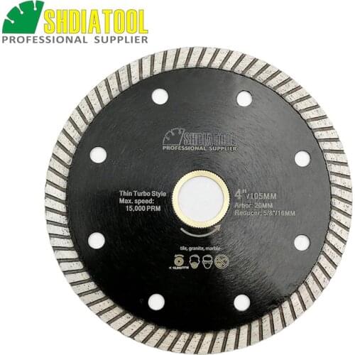SHDIATOOL 4pcs 4" Diamond hot pressed diamond turbo blade Dia100mm Super-Thin diamond turbo cutting blades Fast cutting speed
