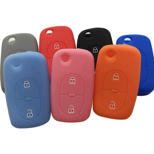 Silica Gel Case For Audi Key Cover Flip Romote Silicone Car Key Cover Cap For Audi A6 A3 A2 A4 A8 2 Buttons Car Key Shell Fob