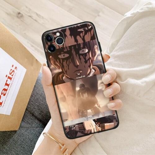 Attack On Titan Anime Levi art silicone for iPhone Se 6 6s 7 8 Plus X XR XS 11 12 Mini Pro Max glass TPU phone case cover shell