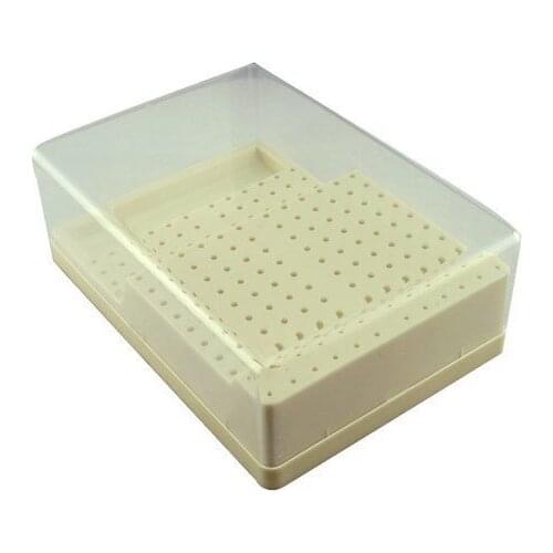 Dental RA - FG Bur Block Holder Station with Lid Plastic Holds 168 hole burs holder