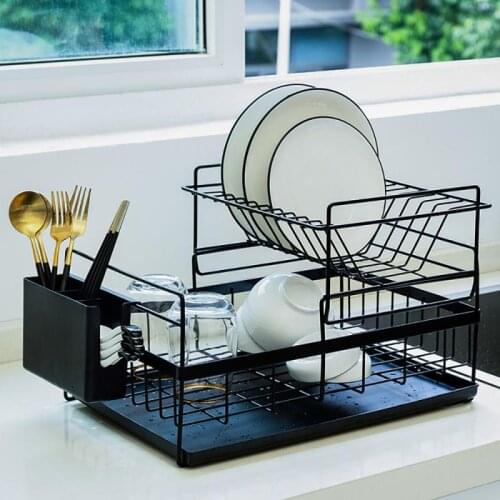 Kitchen Restaurant Dish Drainer Drying Rack Holder with Drainboard Cup Tableware Bowl Shelf Classify Storage Basket for Kitchen