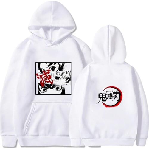 Demon Slayer Hoodie Long Sleeve Winter Cotton Pullovers Tops Unisex Clothes