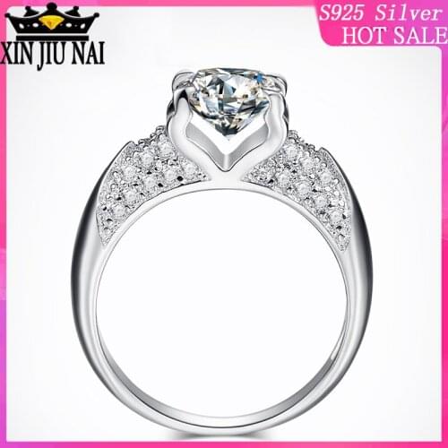 925 sterling silver Dressed Bridal Engagement Unique Design Style Classic Ladies Ring Inlay High Quality Zircon Jewelry