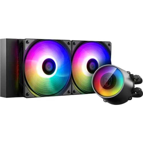 Deepcool CASTLE 240 RGB V2 240mm CPU Liquid Cooler, dual 120mm PWM silent fans, support LGA1200/115X AMD TR4/AM4