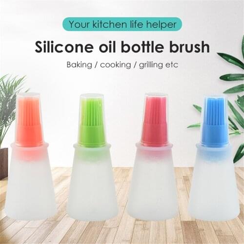 1 Pc BBQ Grill Oil Brushes Portable Silicone Oil Bottle With Brush Liquid Oil Pastry Kitchen Baking BBQ Accessories Kitchen Tool