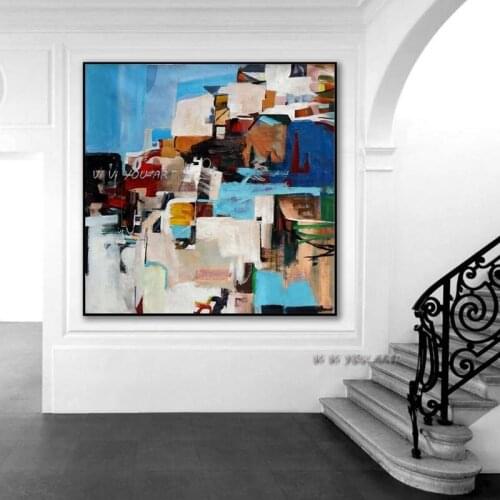 100% Handmade Oil Painting On Canvas Large Colorful Modern Abstract Wall Art Bright Color For Office Living Room Bedroom