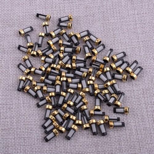 100Pcs Universal Car Motorcycle Boat Fuel Injector Basket Micro Filter ASNU03C Fit for ASNU03C Injector Repair Kit Replacement
