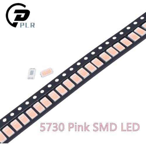 1000 pcs 5630/5730 SMD/SMT pink Color Surface Mount Diodes SMD SMT 5730 LED light Chip- (1.8~3.4V / ) Diodes Ultra Birght Led