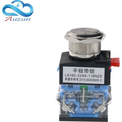 22 mm metal push button switch self-lock type 10 a large current normally open normally closed high-power waterproof rust