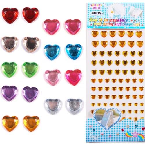 25*10cm /Sheet Heart Rhinestones Self Adhesive Sticker DIY Luggage / Car / Clothing Sewing Accessories