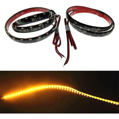 60CM Car Taillight Flowing Turn Signal Strip Light Lamp Headlight Tail Light Soft Flexible Built-in decoder Error Free 2pcs