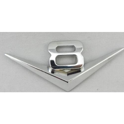Car Chrome V8 Metal Sticker Fit For VW GT CS V8 Engine Emblem Decal Badge