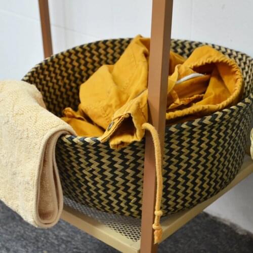 Seagrass Basket Rattan Foldable Hanging Flower Pot Planter Woven Dirty Laundry Hamper Storage Basket Home Decor