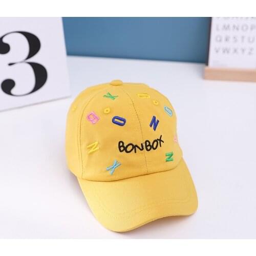 Summer Boys And Girls Childrens Alphabet Embroidered Baseball Cap Black Casual Adjustable Hat