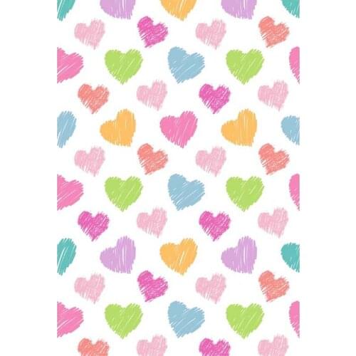 TR Colorful Heart Painting Birthday 5X7f Vinyl Photography Background Children Baby Newborn Fotografia Backdrop for Photo Studio