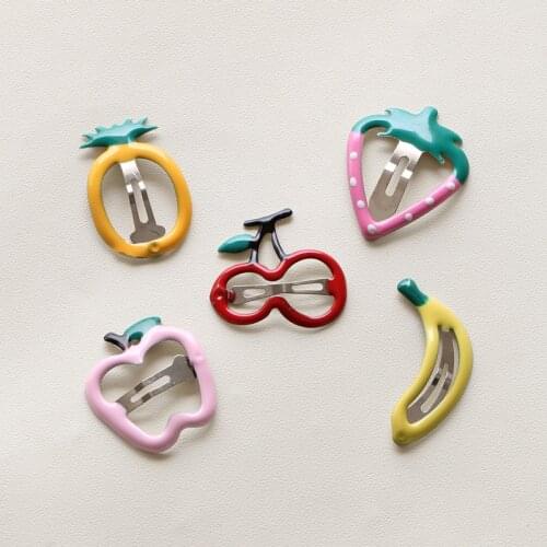 5PCS Newly Design Baby Cute Colourful Fruits Hairpins Girls Hair Accessories Children Hairgrips Kids BB Hair Clips Headwear