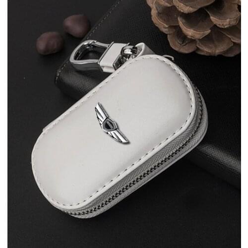 For Genesis X Concept Electrified G80 G70 Shooting Brake GV70 GV80 Logo Keychain Key Case Leather Cover Car Accessories