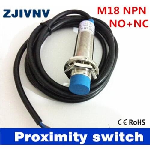 Best quality IP67 M18 NPN NO+NC normally open and close proximity inductive switch DC6-36V 4 wires detect distance 8mm non-flush