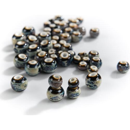 The stone colorful universe Variable tiger coffee color porcelain beads variable bead diy10mm beads big hole #1552