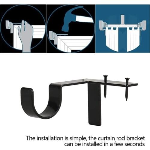 Latest technology Artificial No Holes No Drills Double Curtain Rod Brackets Hang Double Center Support Curtain Rod Bracket