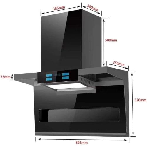 Kitchen Top Suction Hood Household Wing type Smart Range Hood Hot Cleaning Comatosensory Exhaust Hood