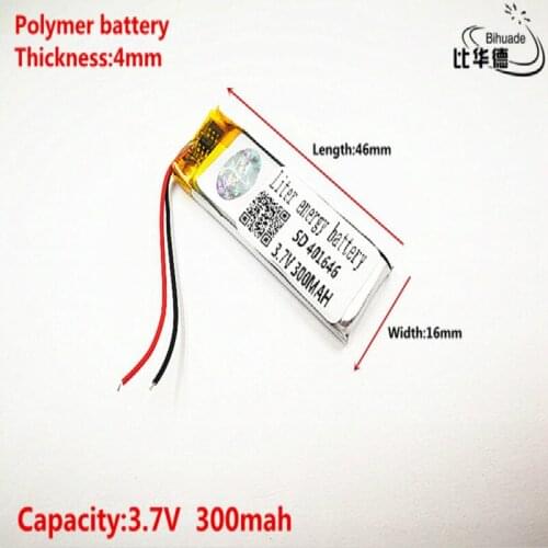 Good Qulity 3.7V,300mAH,401646 Polymer lithium ion / Li-ion battery for TOY,POWER BANK,GPS,mp3,mp4