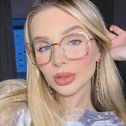 Fashion Square Glasses Frame Women Brand 2020 Metal Frame Transparent Eyeglasses Frames Clear Optics Glasses
