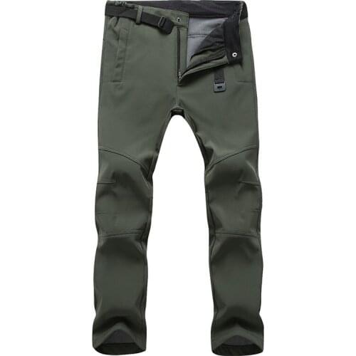 Mens Winter Warm Fleece Pants Men Thermal Long Trousers Male Casual Work Pants Sweatpants Stretch Waterproof Pants Cargo Pants