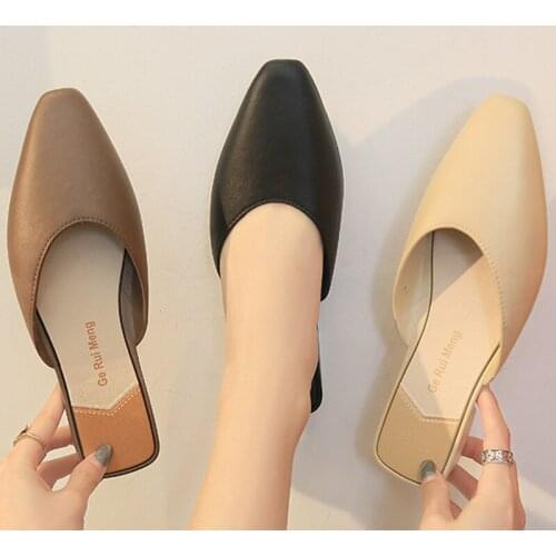 Rainproof Little square toe pvc mules shoes women jelly sandals slip on flipflops slides outside thick low heels slippers woman