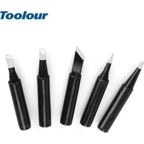Toolour Lead-Free Black Soldering Iron Tips 5 pcs/lot Suit for 878D 8786 936 858D Soldering Station Welding Tips Solder Head
