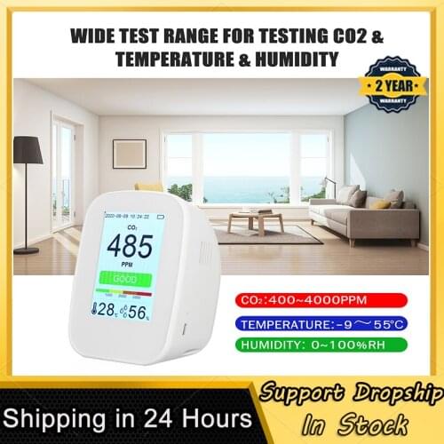 Desktop CO2/RH/Temp Air Quality Detector Indoor/Outdoor CO2 Meter Temperature Humidity Monitor CO2 Tester with 65534 Groups Data