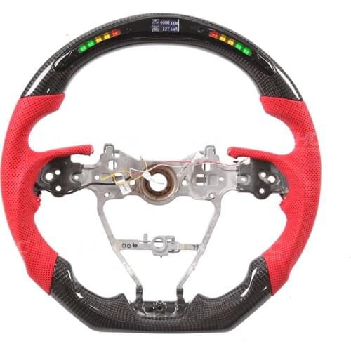 New Black Red Real Carbon Fiber LED Steering Wheel compatible For Toyota Camry xv70 2018 2019 2020 for Rav4 Corolla Crown