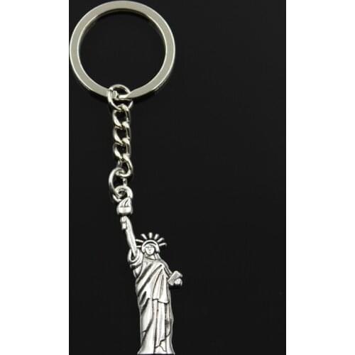 New Fashion Keychain 49x14mm Statue Of Liberty New York Pendants DIY Men Jewelry Car Key Chain Ring Holder Souvenir For Gift