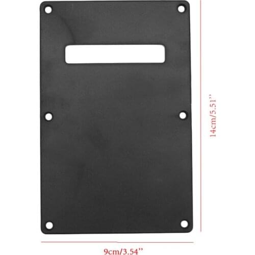Single Ply Back Plate Rear Tremolo Cover No Screws for Electric Guitar Black