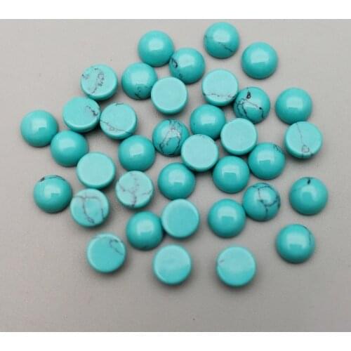 Wholesale 6mm fashion blue calaite stone beads charms round CAB CABOCHON for jewelry Accessories 50pcs/lot free shipping no hole