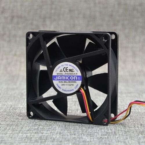 Original FOR JAMICON 8CM 8025 24V 0.21a fan jf0825b2ua-r 3-wire double roll