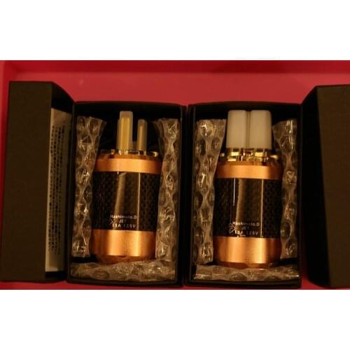 P-004 1 Set Top Class Hashimoto Power Plug Thick Meat Gold Technology Rose Gold Carbon Fiber Shell Sound Emotion Magnificent