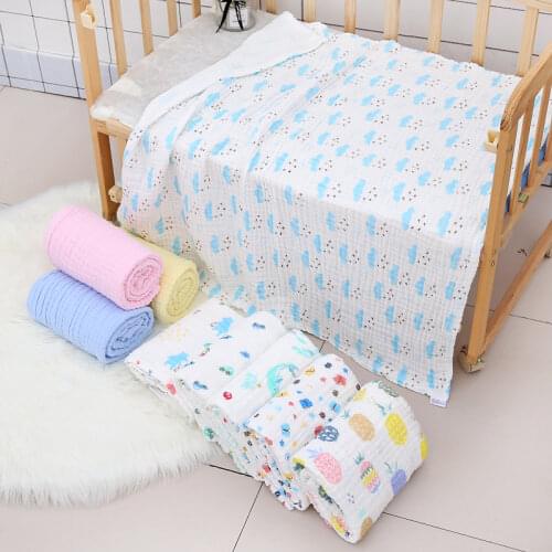 6 Layers Bamboo Cotton Infant Kids Swaddle Wrap Blanket Sleeping Warm Quilt Bed Cover Muslin Baby Blanket Baby Blanket Blankets