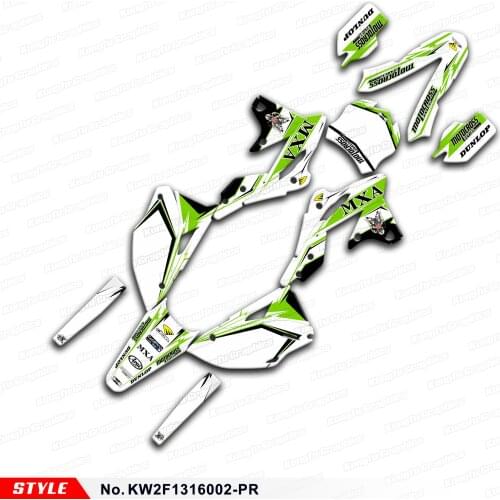 Aftermarket Custom Stickers MX Decals Self Adhesives Graphics for KX250F KX 250F 2013 2014 2015 2016, Style No.KW2F1316002-PR
